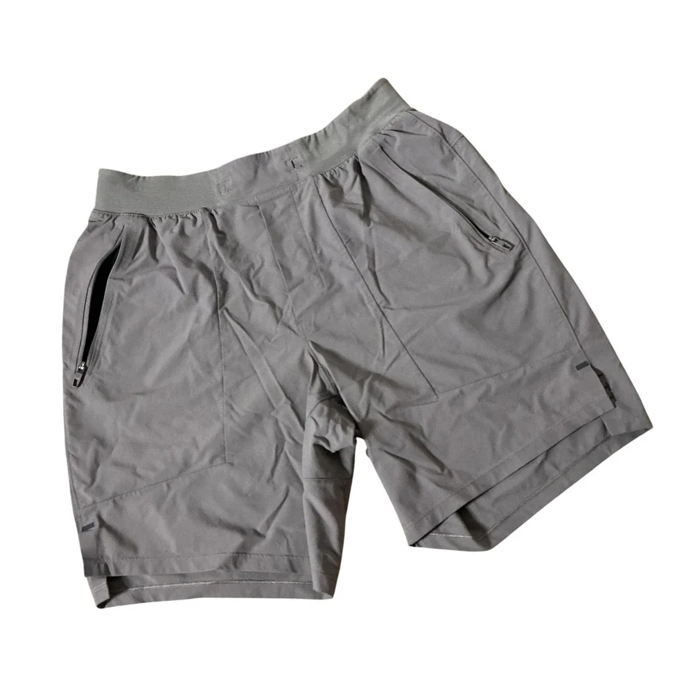 Lululemon License To Train Shorts Mens S Grey Active Gym Workout 7 Inch Inseam